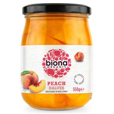 Biona Organic Peach Halves In Rice Syrup - 550g
