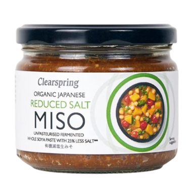 Clearspring Organic Japanese Reduced Salt Unpasteurised Miso - Jar 270g - SoulBia