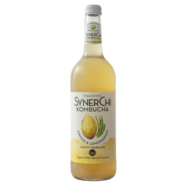 SynerChi Ginger & Lemongrass Kombucha 330ml (Organic, Dairy-Free, Gluten-Free) - SoulBia
