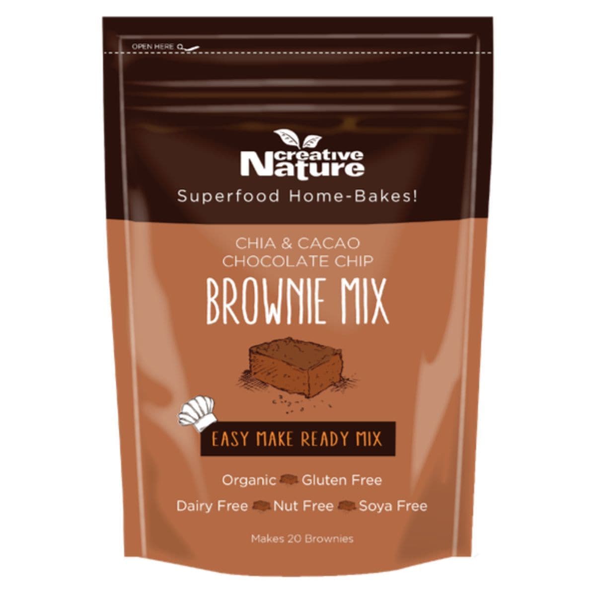 Creative Nature Chai & Cacao Chocolate Chip Brownie Mix  - 250g - SoulBia