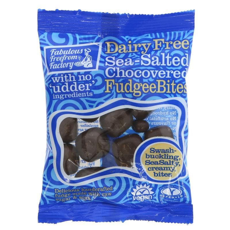 Fabulous Free From Factory Chocolate covered Sea Salt Fudgee Bites - 65g - SoulBia