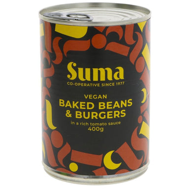 Suma Baked Beans & Vegan Burgers - 400g