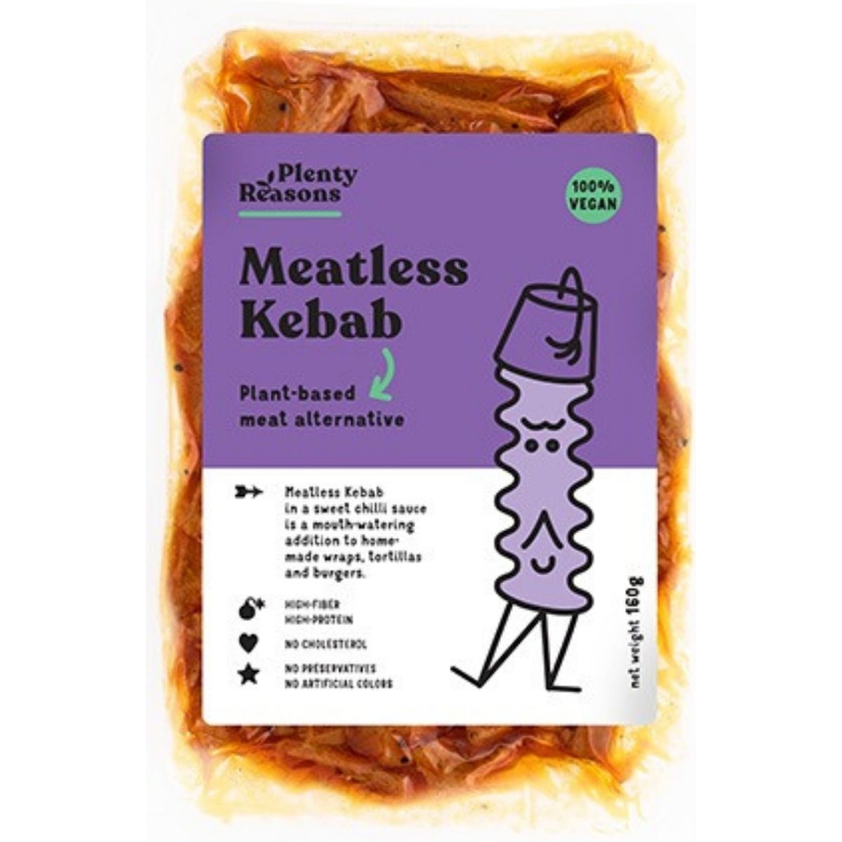 Plenty Reasons Meatless Strips Kebab - 160g