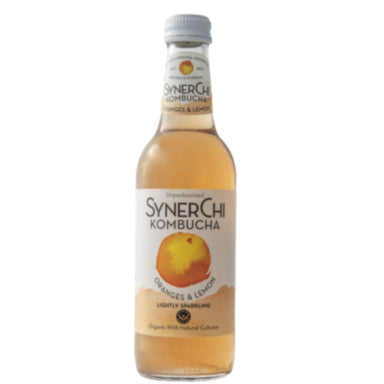 SynerChi Oranges & Lemon Kombucha 330ml (Organic, Dairy-Free, Gluten-Free)