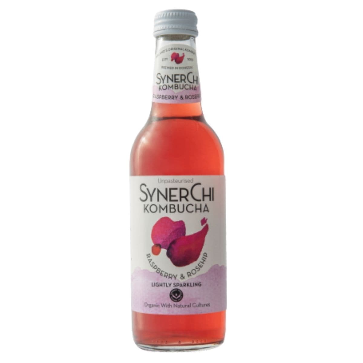 SynerChi Raspberry & Rosehip Kombucha 330ml (Organic, Dairy-free, Gluten-free)