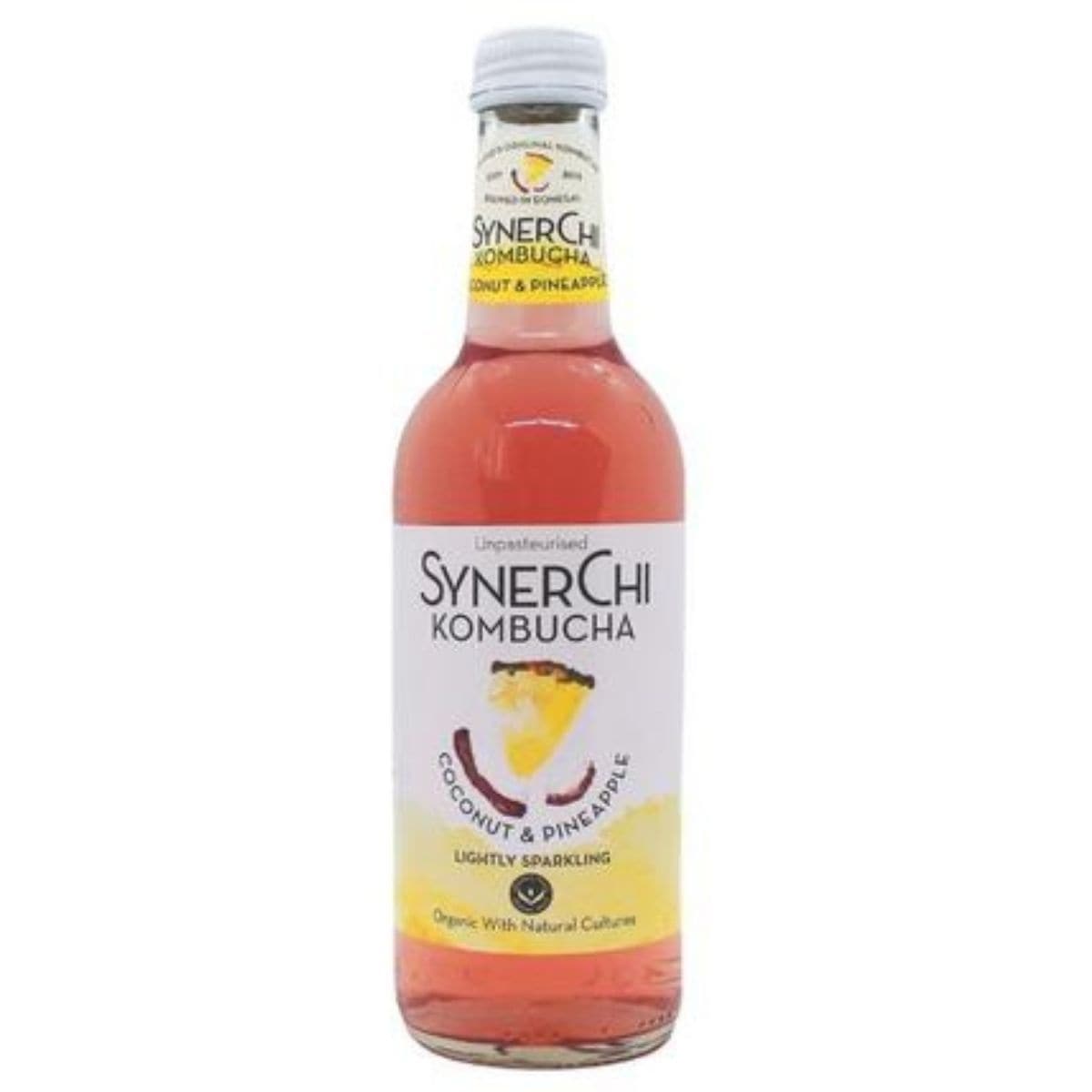 SynerChi Coconut & Pineapple Kombucha 330ml (Organic, Dairy-Free, Gluten-Free)