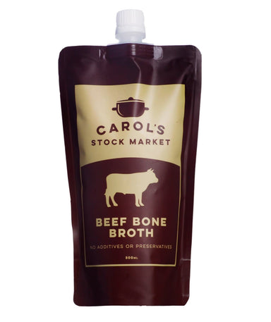 Carol's Stock Market Natural Beef Bone Broth 500ml - SoulBia